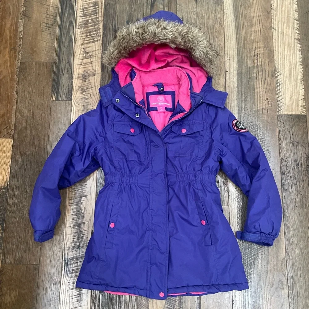Weatherproof long winter coat girl 14